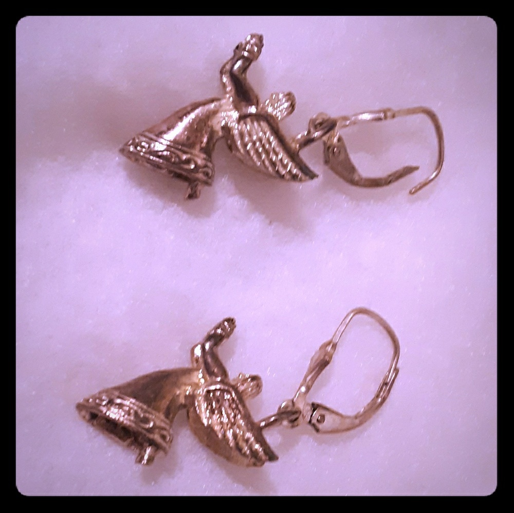 SMALL SILVER ANGEL EARRINGS